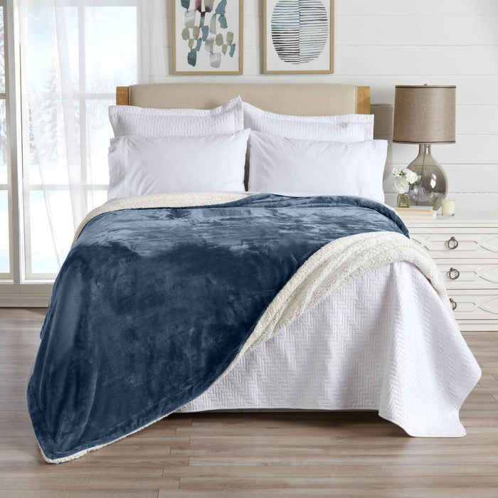 Velvet Plush Sherpa Luxury Bed Blanket - Kinsley Collection