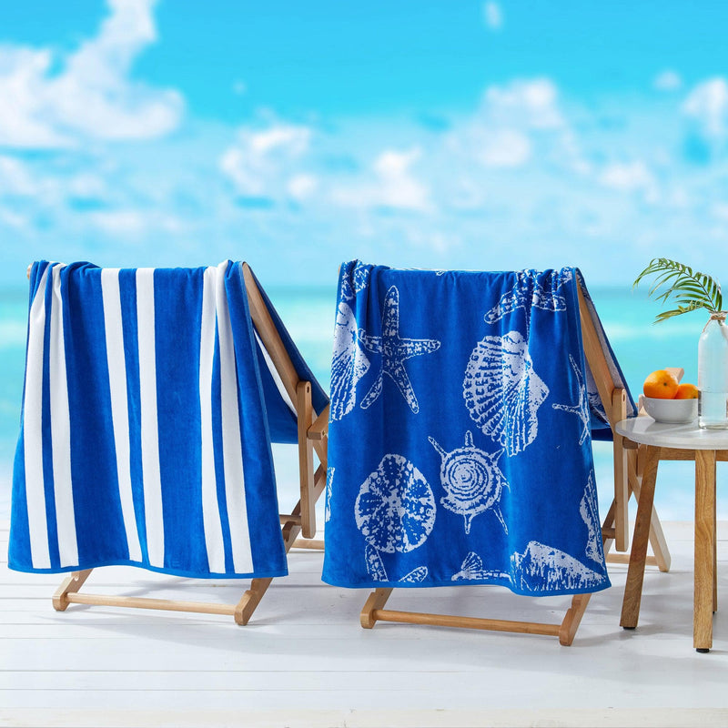 2 Pack 100% Cotton Jacquard Beach Towels - Playa Collection