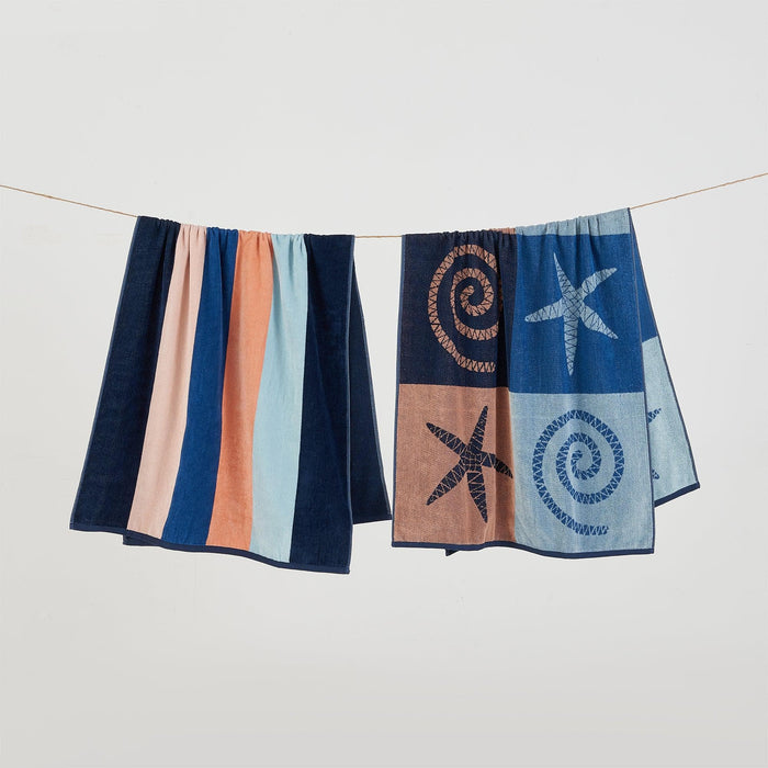 2 Pack 100% Cotton Jacquard Beach Towels - Playa Collection