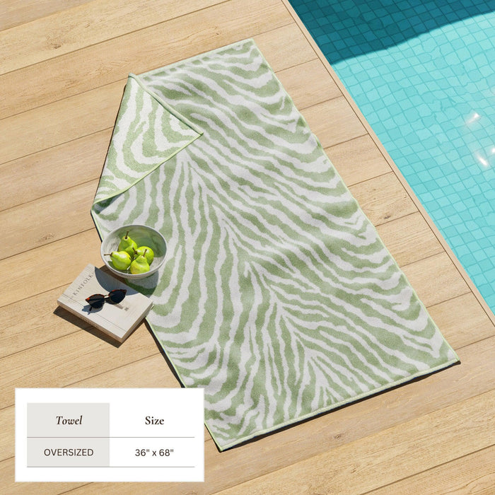Oversized Retro Printed Beach Towel - St. Barts Collection
