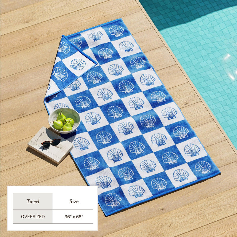 Oversized Retro Printed Beach Towel - St. Barts Collection