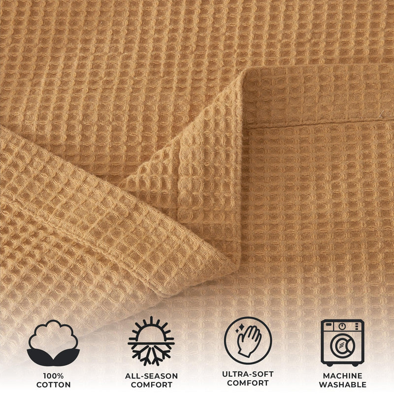 100% Cotton Waffle Weave Blanket - Mikala Collection