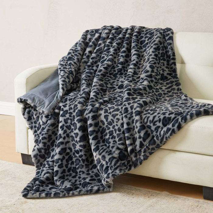 Faux Fur Printed Throw Blanket - Aaliyah Collection