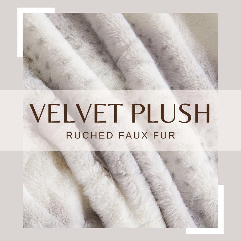 Faux Fur Printed Throw Blanket - Aaliyah Collection