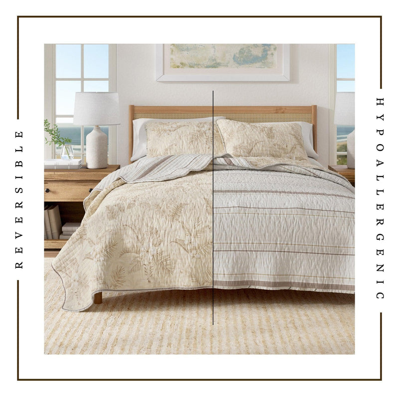 Floral Printed Cotton Quilt Set - Mendocino Collection