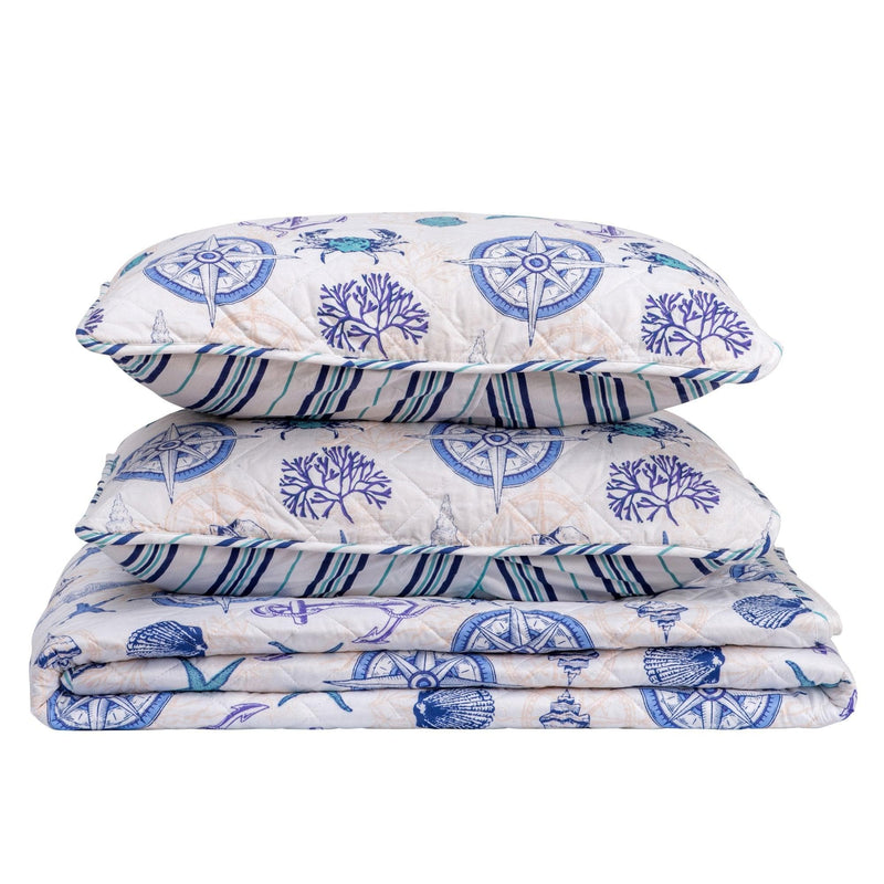 Nautical Anchor Quilt Set - Azure Collection
