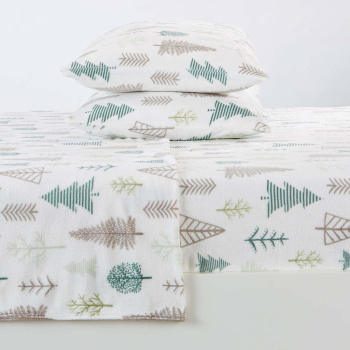 4-Piece Printed Plush Sheet - Velvet Luxe Collection