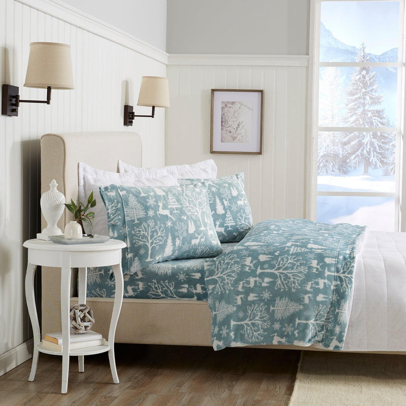 4-Piece Printed Plush Sheet - Velvet Luxe Collection
