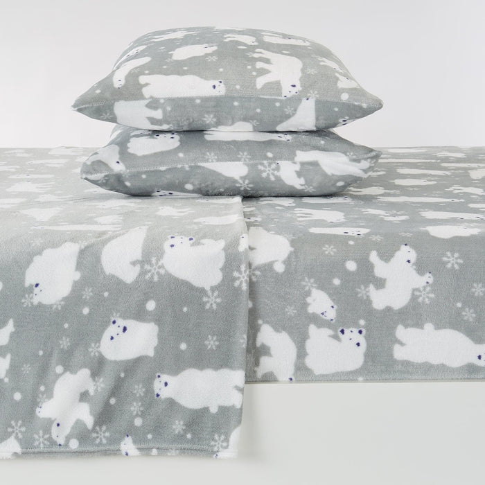 4-Piece Printed Plush Sheet - Velvet Luxe Collection