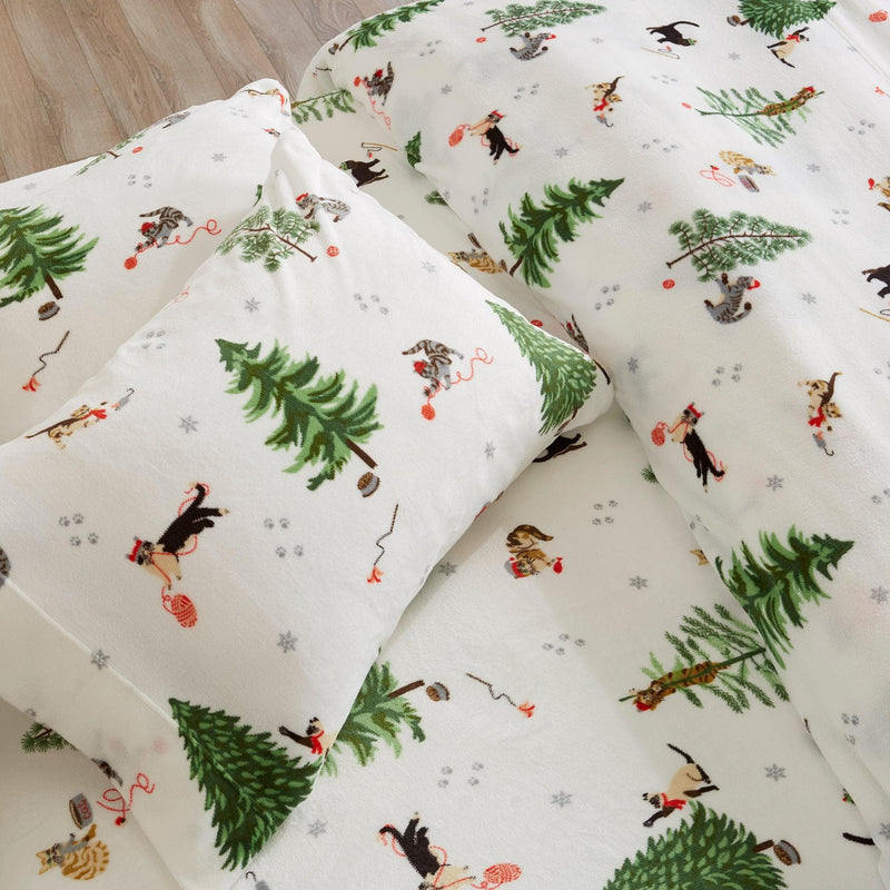 4-Piece Printed Plush Sheet - Velvet Luxe Collection