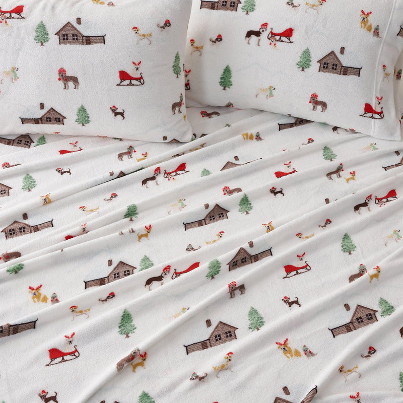 4-Piece Printed Plush Sheet - Velvet Luxe Collection