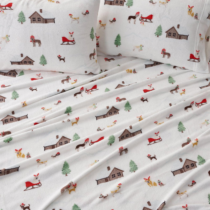 4-Piece Printed Plush Sheet - Velvet Luxe Collection