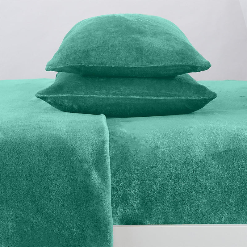 4-Piece Solid Plush Sheet - Velvet Luxe Collection