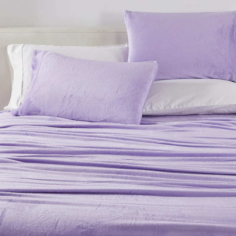4-Piece Solid Plush Sheet - Velvet Luxe Collection