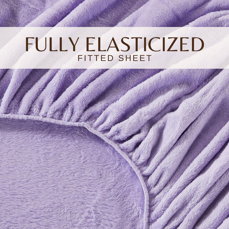 4-Piece Solid Plush Sheet - Velvet Luxe Collection