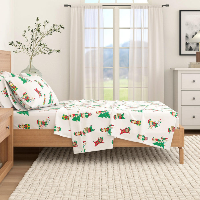 4-Piece Turkish Cotton Christmas Flannel Sheet - Whittaker Collection