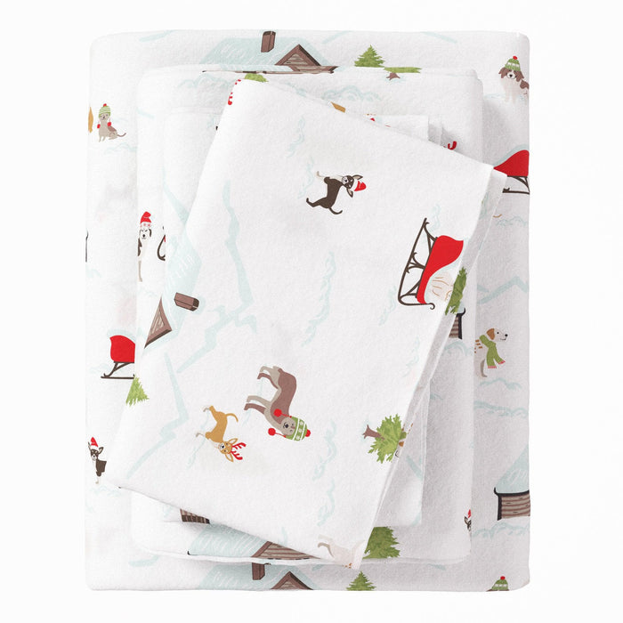 4-Piece Turkish Cotton Christmas Flannel Sheet - Whittaker Collection