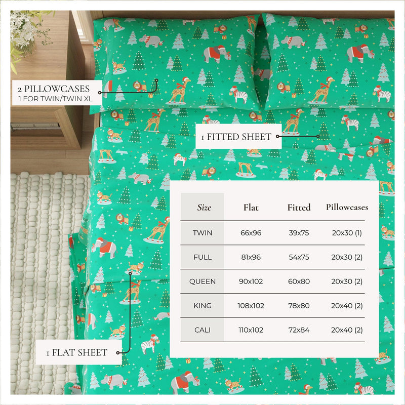 4-Piece Turkish Cotton Christmas Flannel Sheet - Whittaker Collection