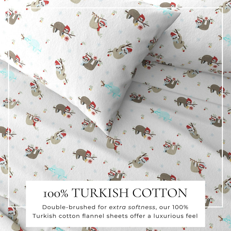 4-Piece Turkish Cotton Christmas Flannel Sheet - Whittaker Collection
