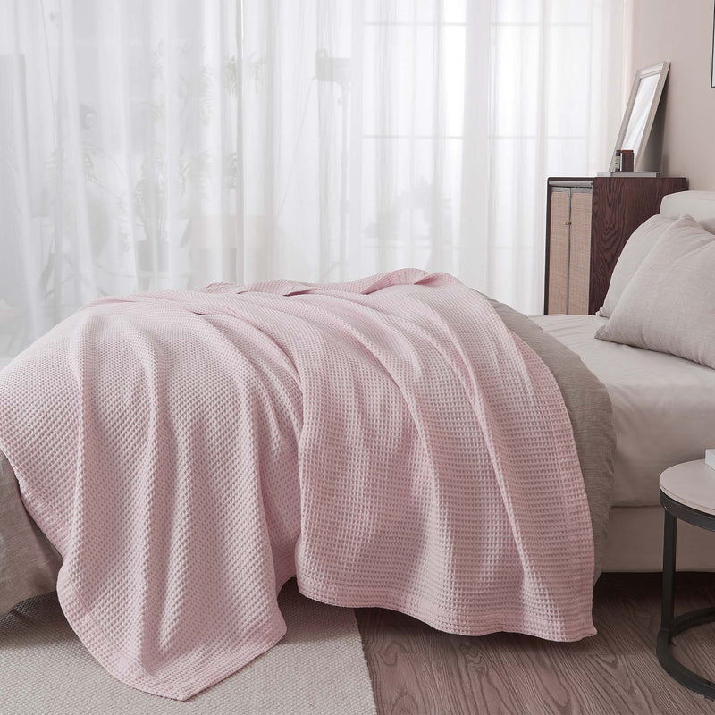 100% Cotton Waffle Weave Blanket - Mikala Collection