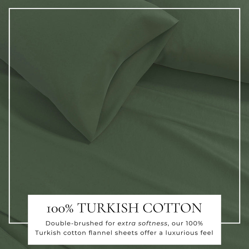 4-Piece Cotton Solid Flannel Sheet - Nordic Collection