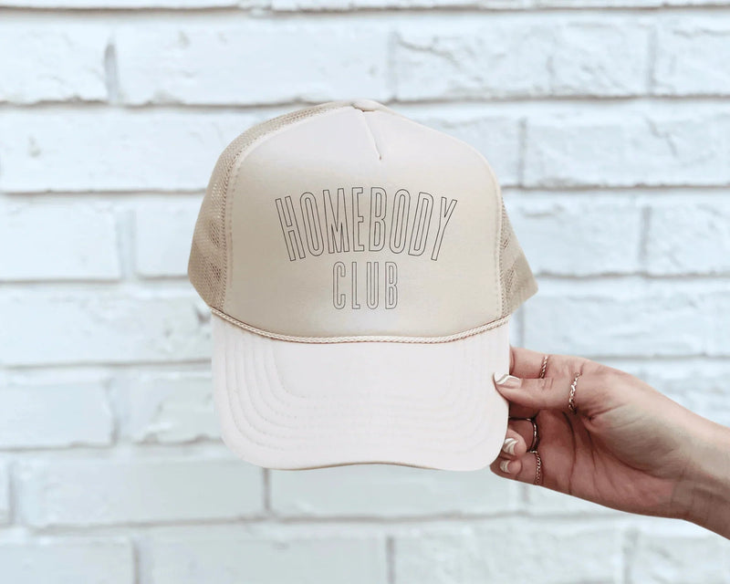Homebody Club Trucker Hat | Otto Trucker | Printed Hat for Women | Cozy Vibes Hat | Introvert Aesthetic | Soft Life Style Hat