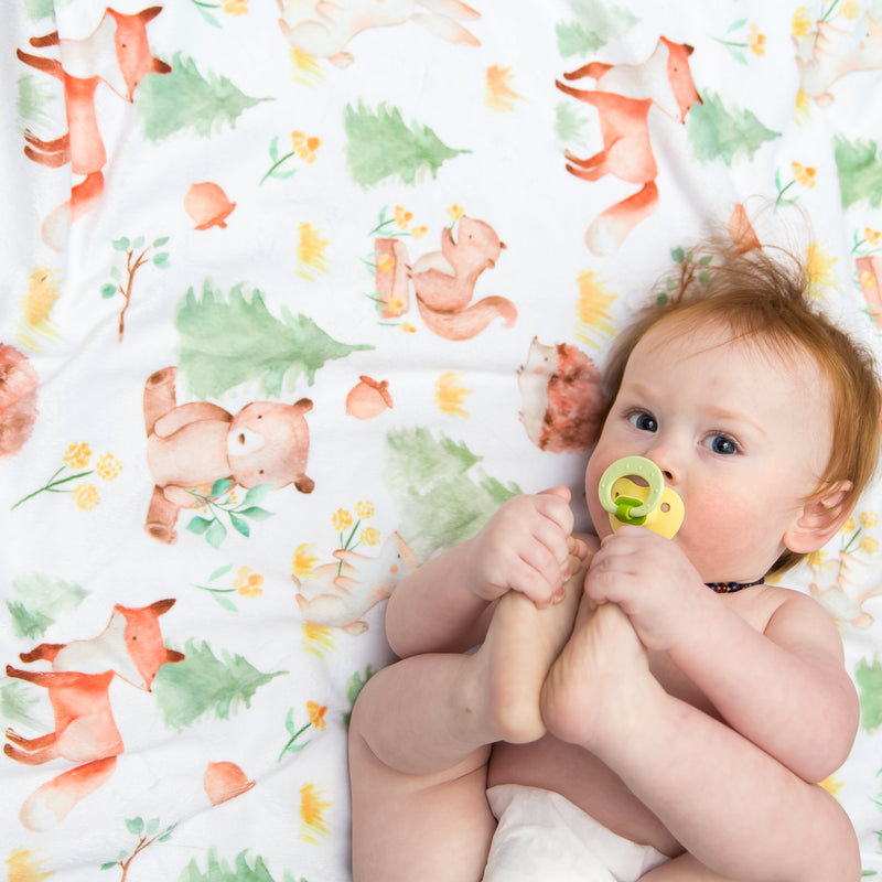 Minky Baby Blanket Forest Friends