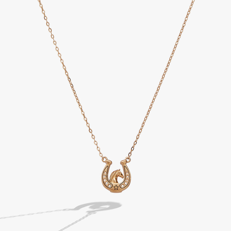 'Horse Girl At Heart' Horseshoe Necklace