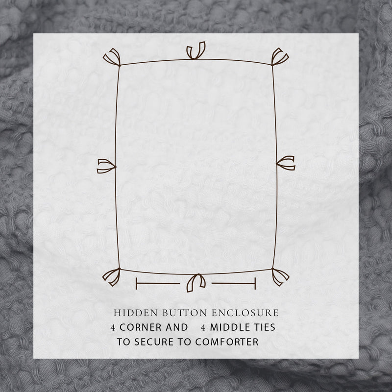 100% Cotton Honeycomb Waffle Duvet Set - Mattea Collection