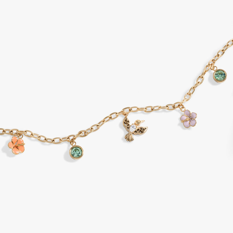 Hummingbird Multicharm Adjustable Anklet
