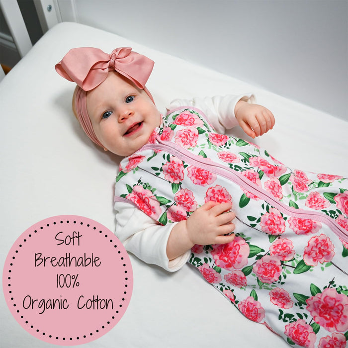 Live Life in Full Bloom Baby Sleep Sack, 100% Organic Cotton