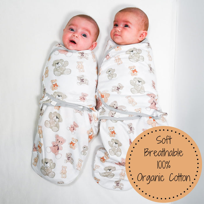 Bear Hugs Baby Sleep Swaddle 100% Organic Cotton