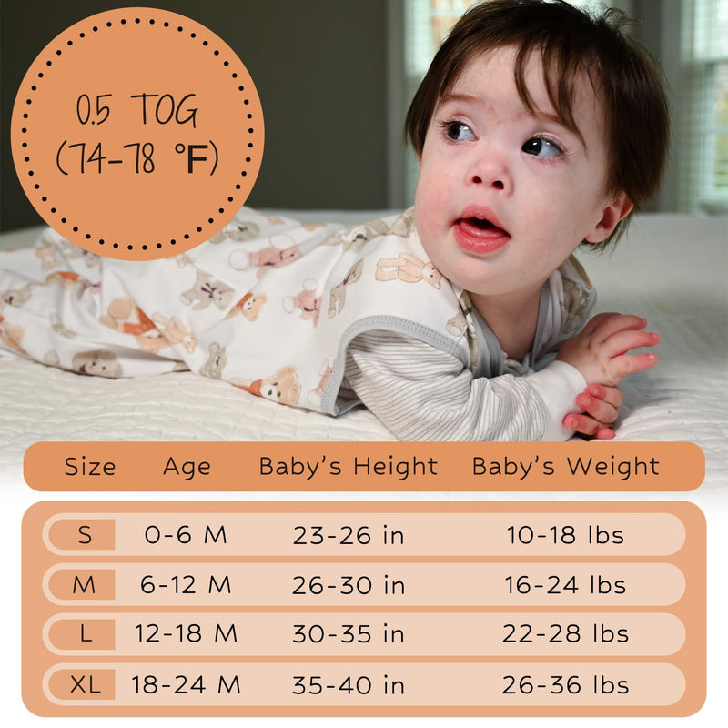 Bear Hugs Baby Sleep Sack, 100% Organic Cotton