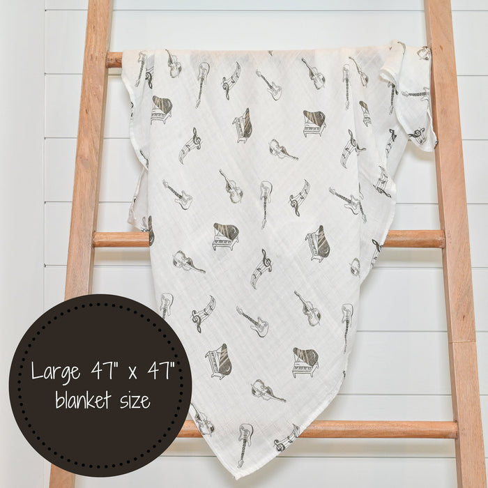 Chello There Baby Muslin Music Swaddle Blanket