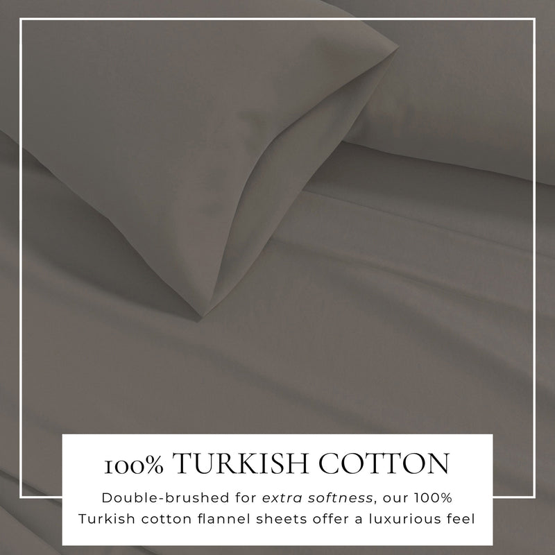 4-Piece Cotton Solid Flannel Sheet - Nordic Collection