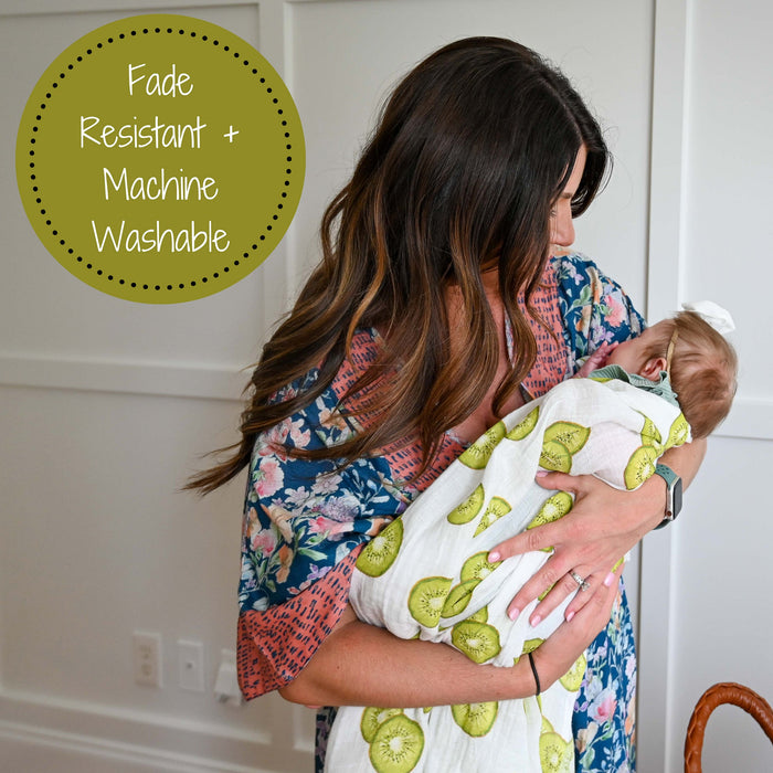 Kiwi To My Heart Baby Muslin Swaddle Blanket