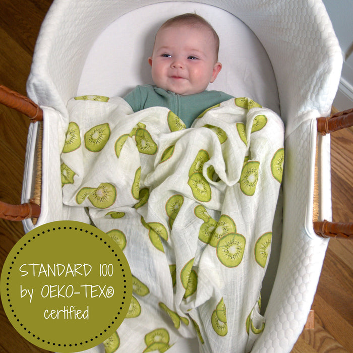 Kiwi To My Heart Baby Muslin Swaddle Blanket