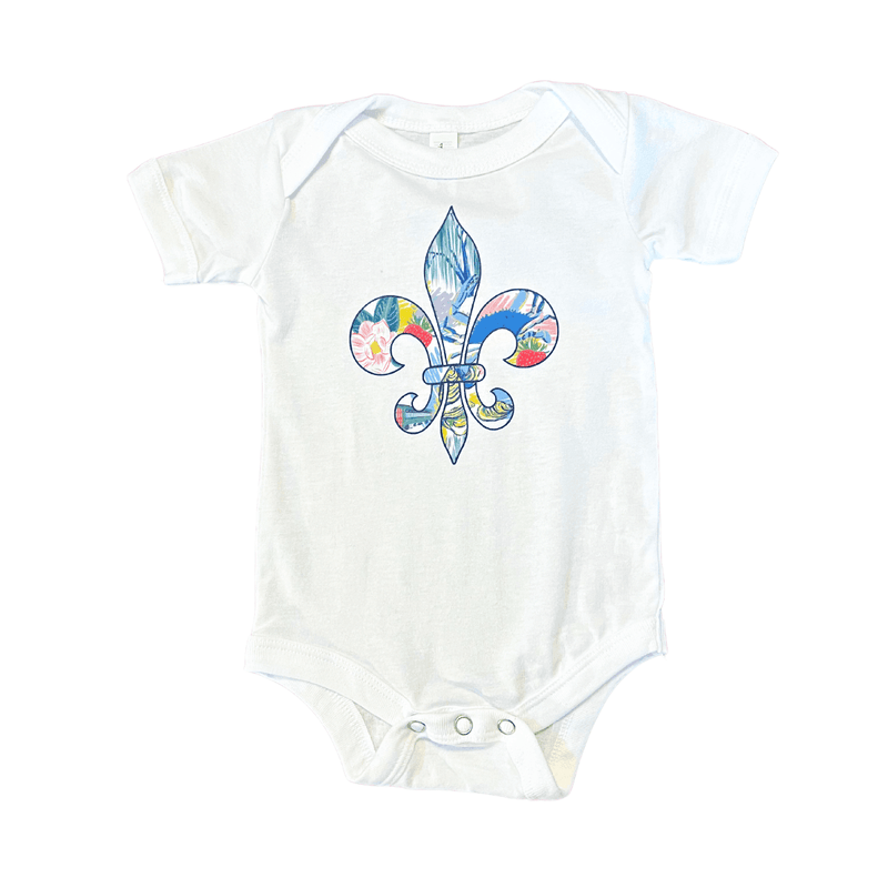 Louisiana Fleur De Lis Baby Gift Bundle 3 Piece Newborn Essentials