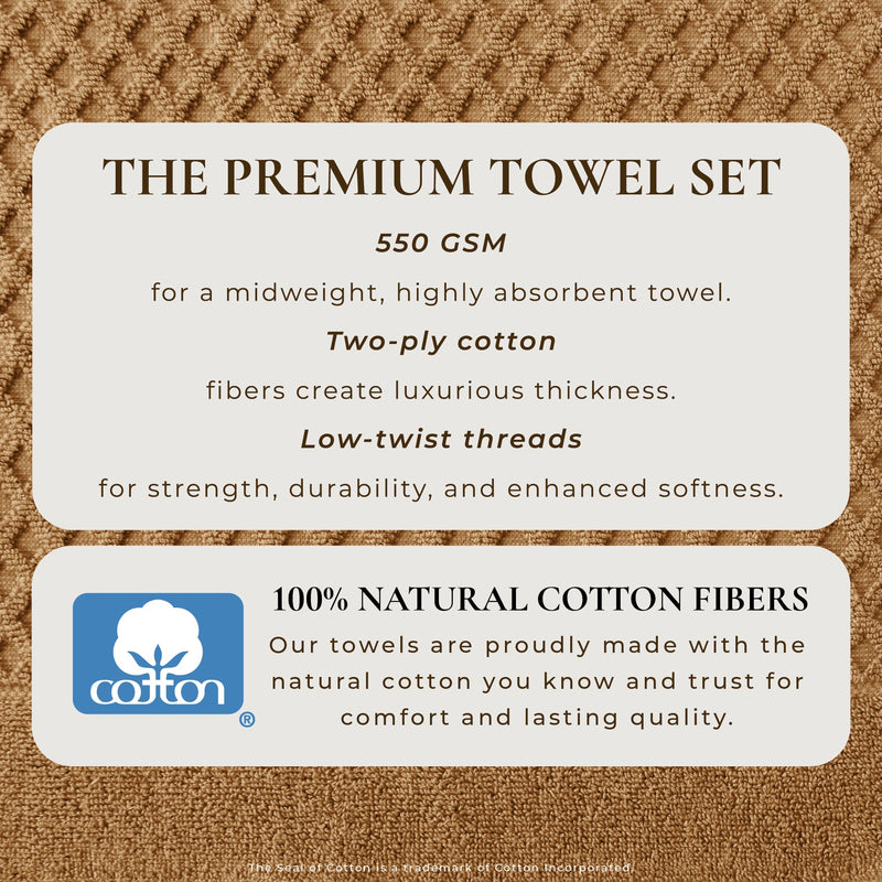 Cotton Diamond Waffle Weave Bath Towel Set - Grayson Collection