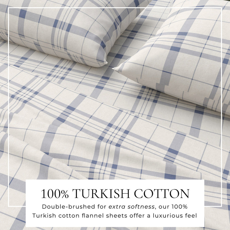 Turkish Cotton Flannel Sheet Set - Plaid & Stripe Collection