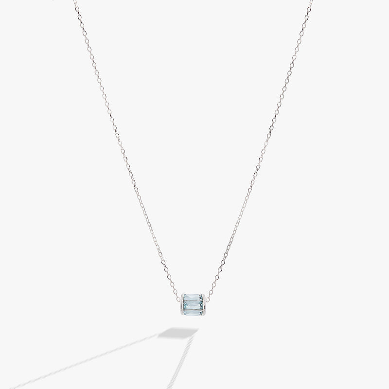 March Birthstone Precious Pendant Necklace