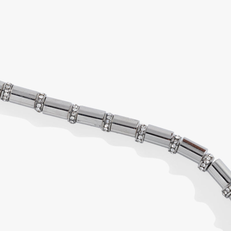 Tube Bead and Crystal Chain Bracelet