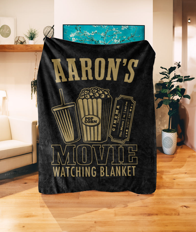 Movie Watching Blanket with Name - Personalized Blanket