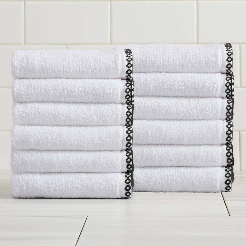 Cotton Border-Stitched 6-Piece Towel Set - Valery Collection