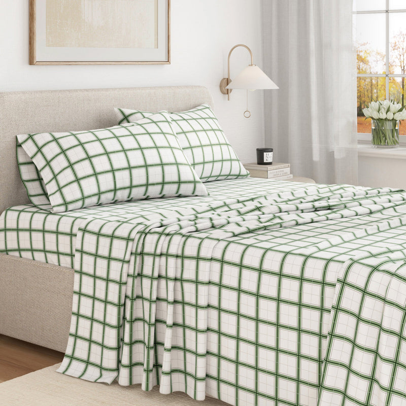 Turkish Cotton Flannel Sheet Set - Plaid & Stripe Collection