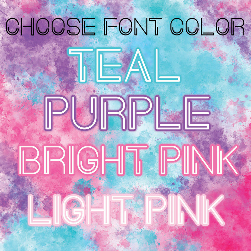 Pastel Neon Look Name Blanket - Personalized Blanket