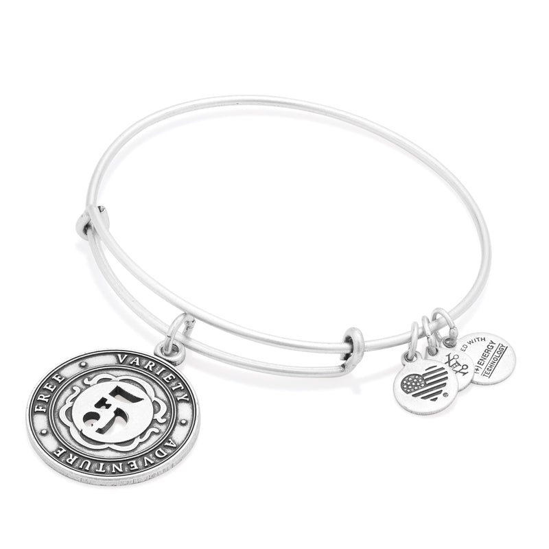 Number Charm Bangle Bracelet