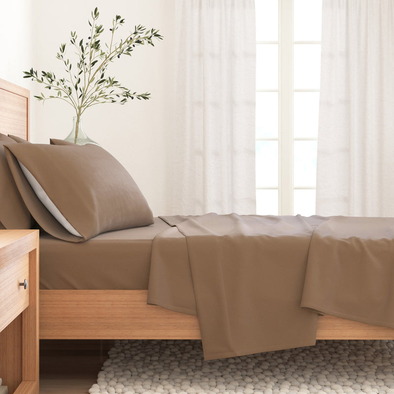 4-Piece Cotton Solid Flannel Sheet - Nordic Collection