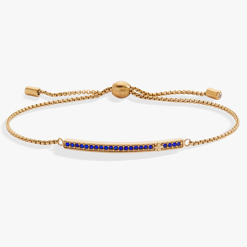 September Everyday Birthstone Pave Bolo Bracelet