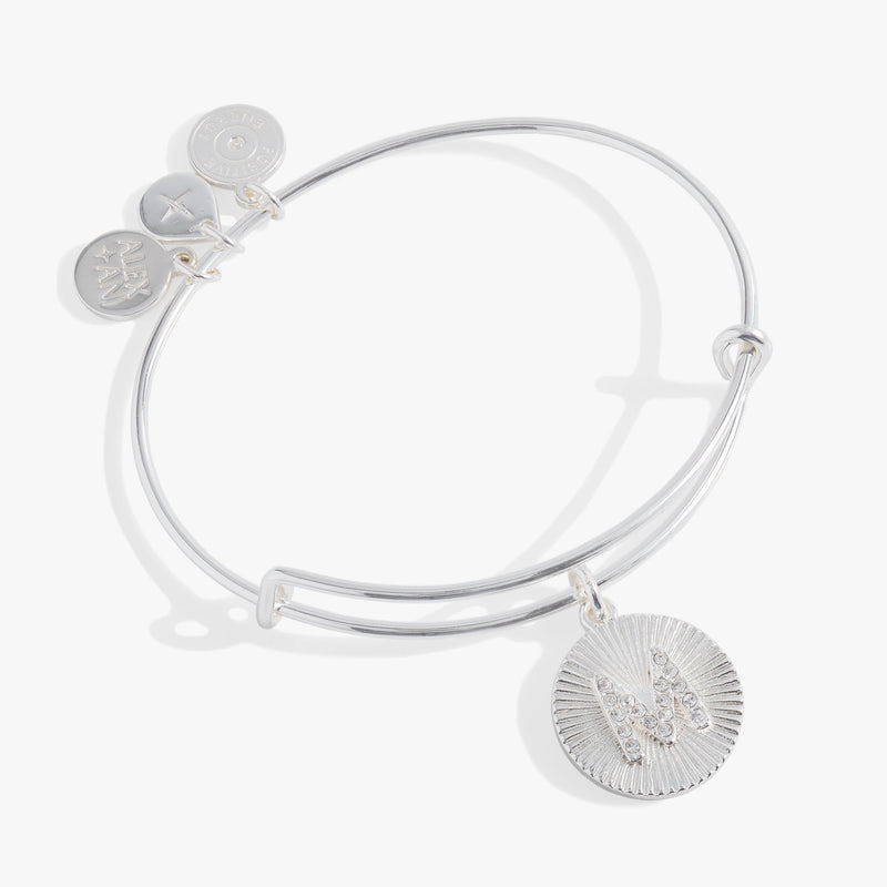 Initial M Pave Starburst Texture Bangle